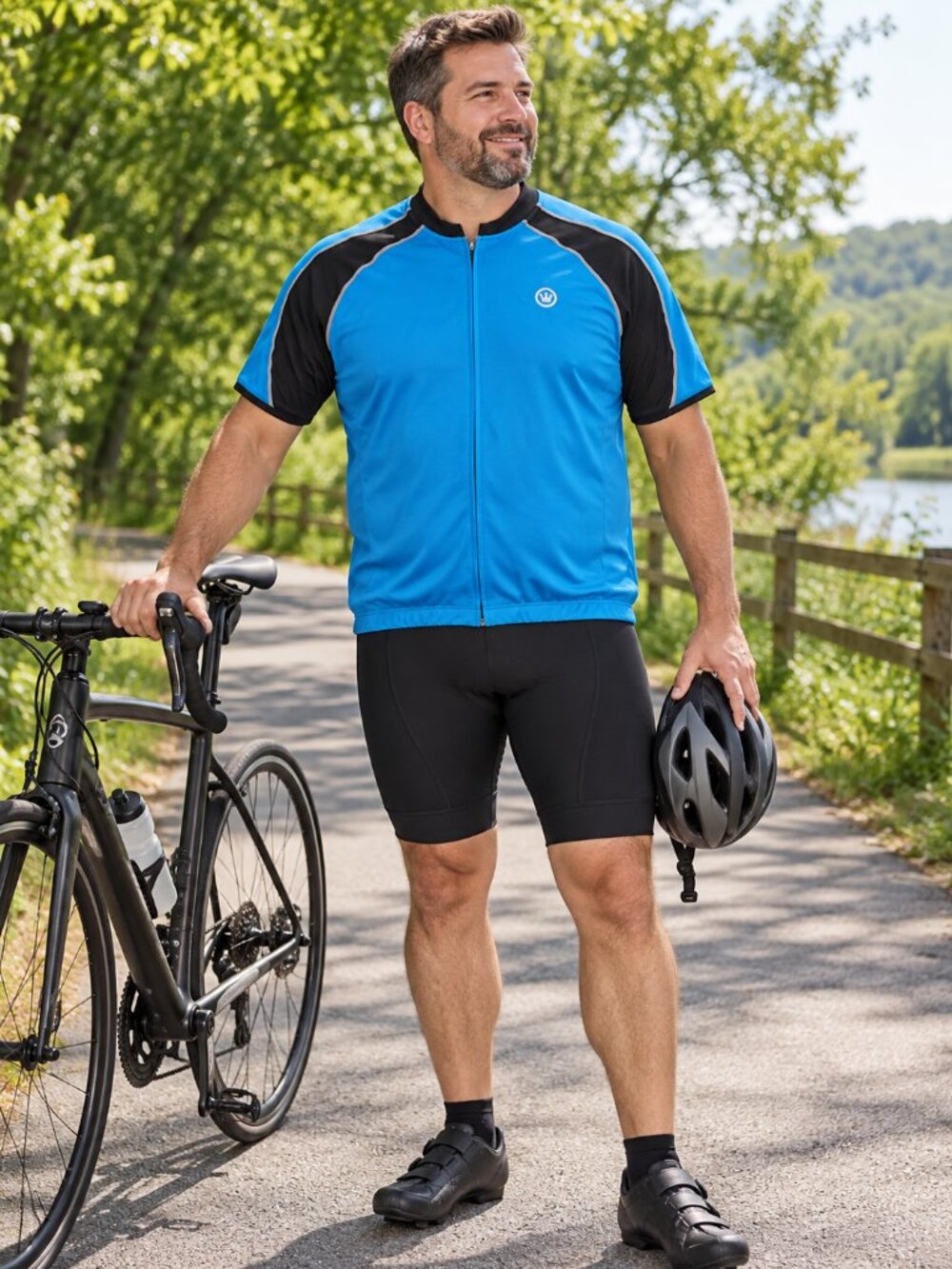 Canari Men’s XL Streamline Cycling Jersey Azure Blue Full Zip NWT qp